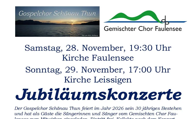 Jubiläumskonzert, Concerts / Gospel, Kirche, Stöckli und Spycher