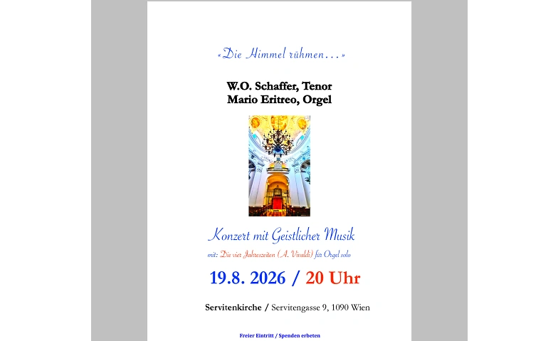 "Die Himmel rühmen..." Konzert für Orgel & Tenor