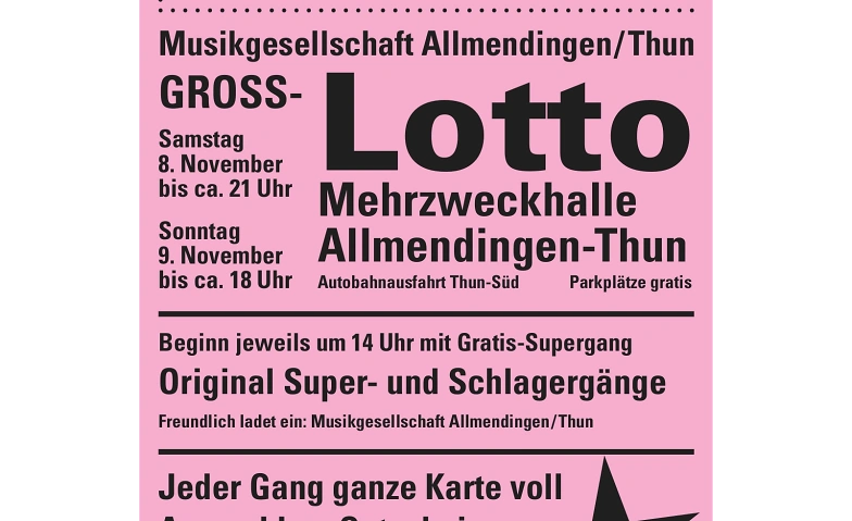 Grosslotto MG Allmendingen/Thun Billets