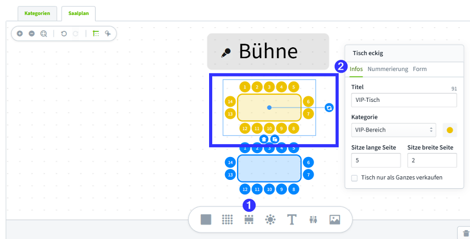 Saalplan Tischinfos