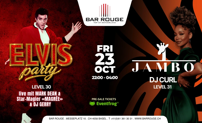 ELVIS PARTY x JAMBO (2 Floors), Partys / Charts & Open Format, Bar Rouge - Rooftop Bar & Club