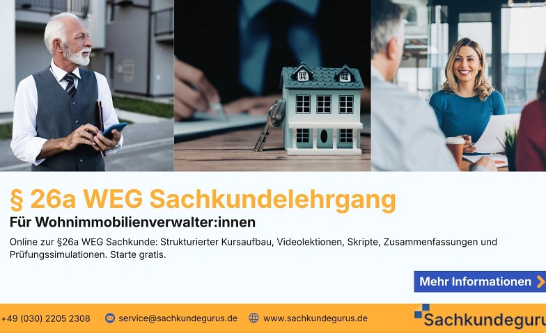 Event-Image for 'Sachkundevorbereitung "zertifizierter Verwalter" &sect; 26a WEG'