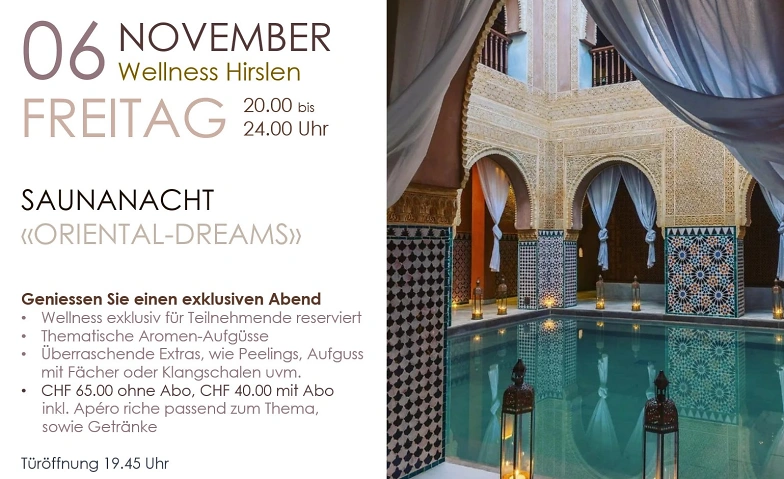 exklusive Sauna-Nacht "Oriental Dreams"