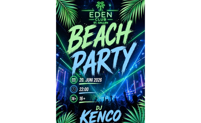 Beach Party Eden Club St. Gallen, St. Gallen Tickets