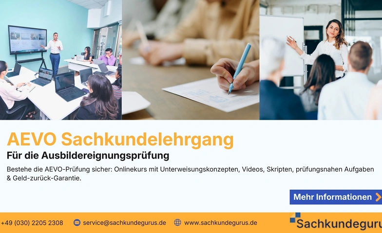 Event-Image for 'AEVO-Pr&uuml;fung stressfrei bestehen inkl. Geld-zur&uuml;ck-Garantie.'