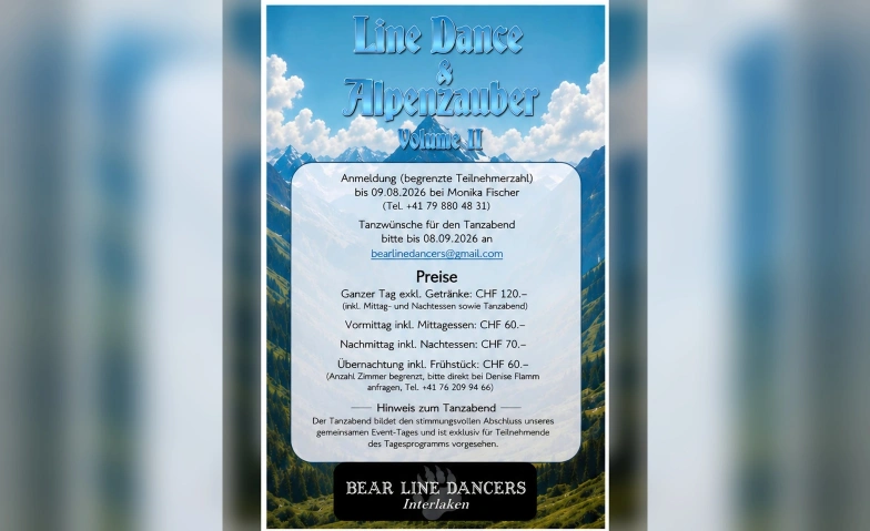 Linedance & Alpenzauber Vol. II Hotel Terrasse Nessental, Nessental 54, 3863 Nessental Tickets