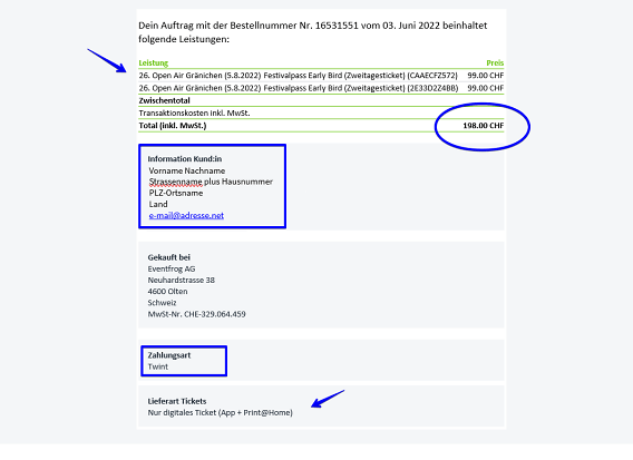 Bestellbest&auml;tigung II