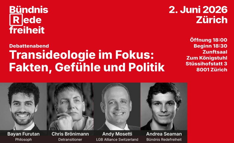 Transideologie im Fokus: Fakten, Gef&uuml;hle und Politik Zunft zur Schneidern, Restaurant Zum K&ouml;nigsstuhl, Zunftsaal, St&uuml;ssihofstatt 3, 8001 Z&uuml;rich Tickets
