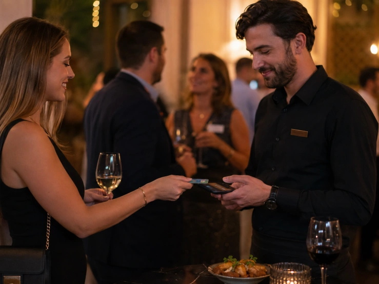 Kontaktloses Kassieren beim Dating-Abend