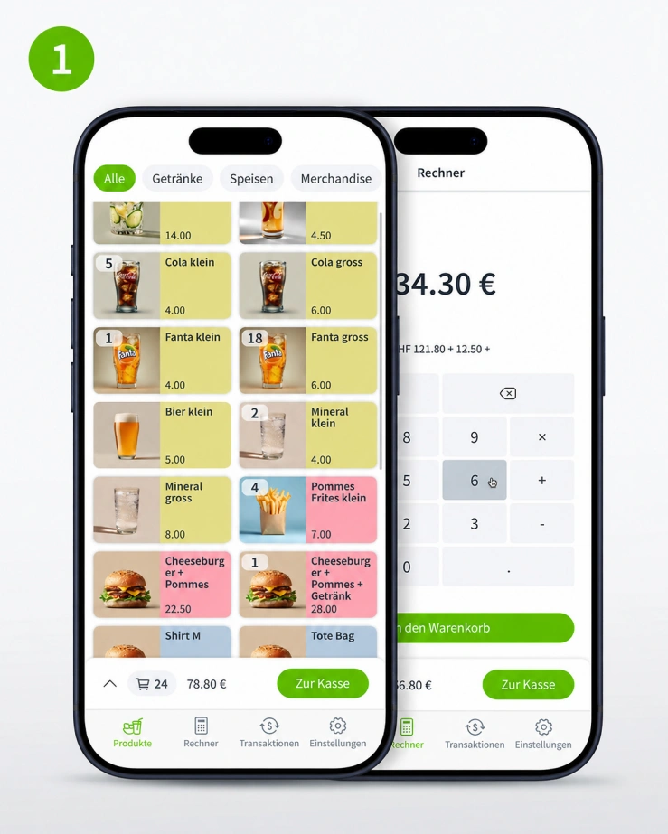 Produktübersicht in der Cashless-App