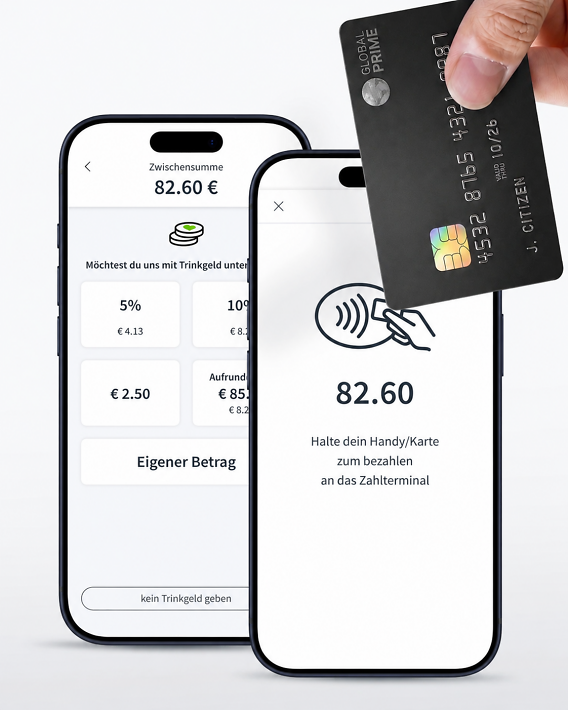 Cashless Zahlungsscreen