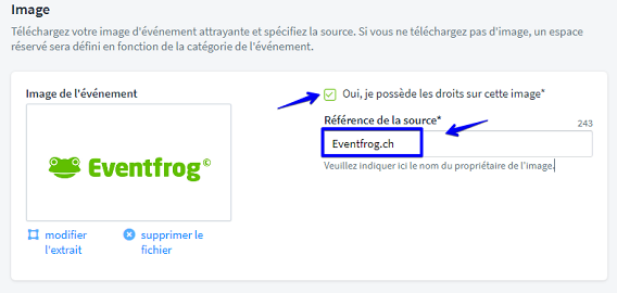 Comment saisir une image pour mon &eacute;v&eacute;nement III