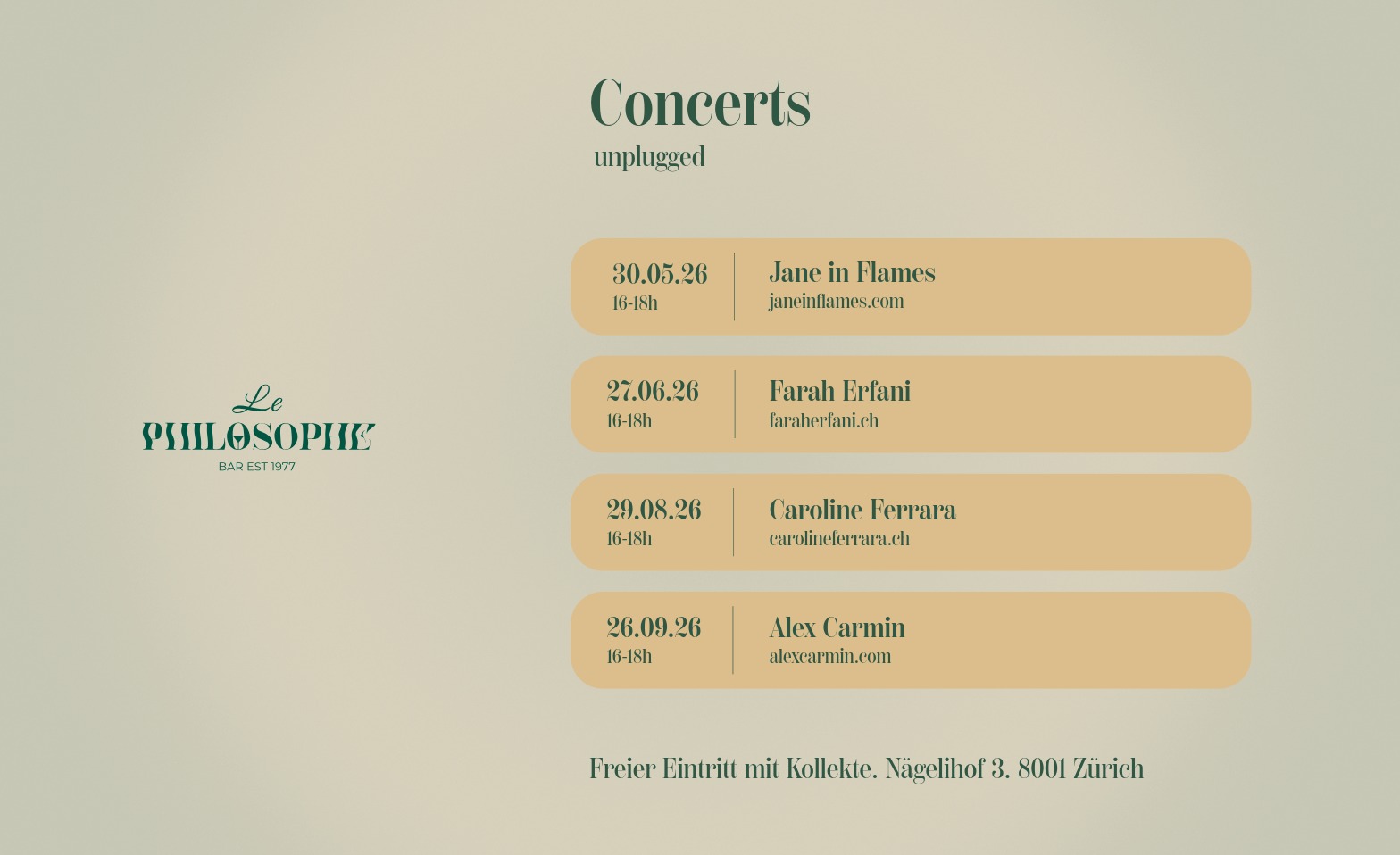 Le Philosophe Concerts unplugged Tickets