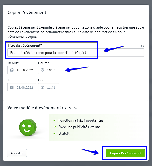 copier l'&eacute;v&eacute;nement II