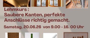 Event-Image for 'Lehmkurs Saubere Kanten, perfekte Anschl&uuml;sse bei Lehmputze'
