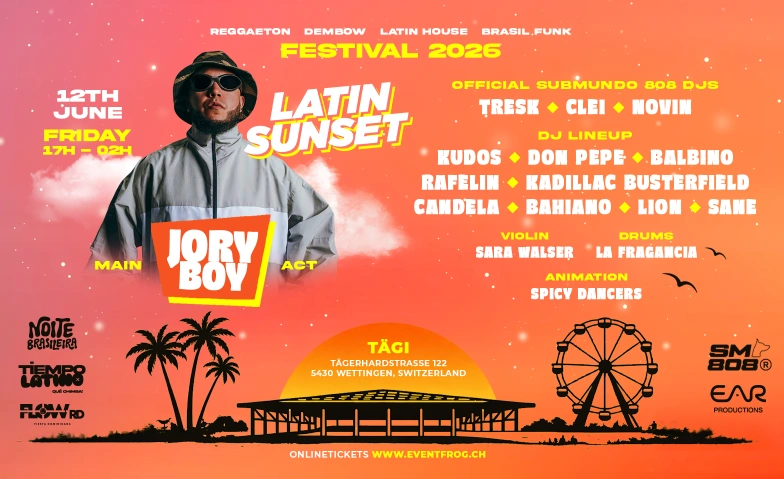 Latin Sunset Festival 2026 T&auml;gi Wettingen, T&auml;gerhardstrasse 122, 5430 Wettingen Tickets