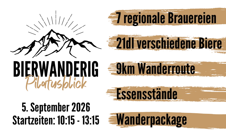 Bierwanderig Pilatusblick 2026 Pfadihuus Malters, Hellb&uuml;hlstrasse 57, 6102 Malters Billets