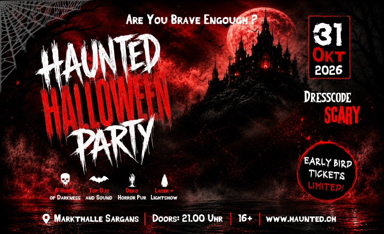 HAUNTED HALLOWEEN 2026 Markthalle Sargans, Sankt Gallerstrasse 145, 7320 Sargans Tickets