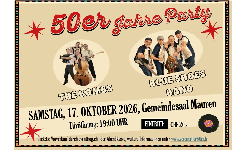 50er Jahre Party, Concerts / Autres genres musicaux, Gemeindesaal Mauren
