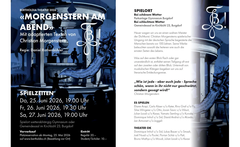 Event-Image for 'Morgenstern am Abend - Theater der Bertholdia Burgdorf'