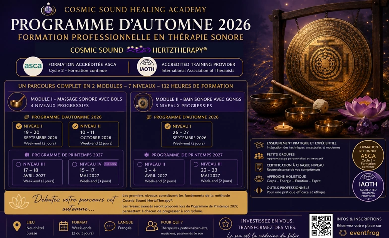 Formation en Thérapie Sonore: Massage Sonore avec Bols Niv 1