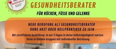 Event-Image for 'Ausbildung zum Gesundheitsberater - F&uuml;r R&uuml;cken, F&uuml;&szlig;e, Gelenk'