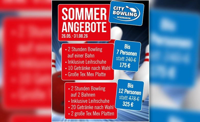 City Bowling Wiesbaden Sommerangebote