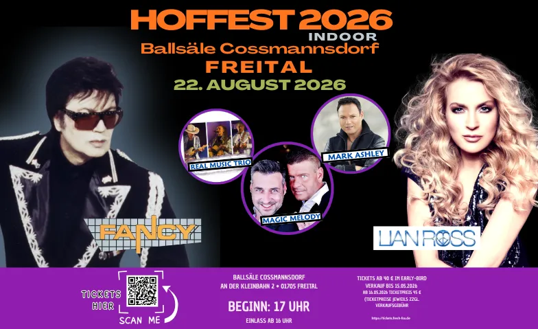 Event-Image for 'Hoffest Freital 2026 (mit FANCY, LIAN ROSS, MARK ASHLEY u.a)'