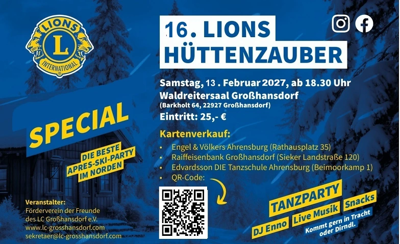 Hüttenzauber 13.2.2027 : Die Lions Apre Ski Party