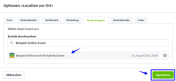 Hybride Events Events ausw&auml;hlen III