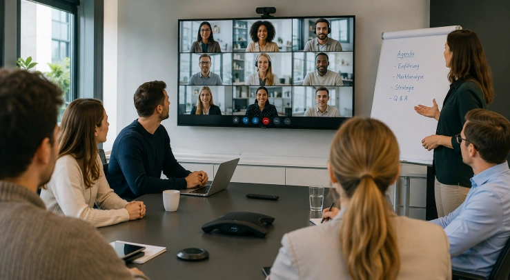 Hybrides Seminar mit Teilnehmenden vor Ort und online