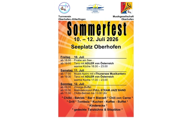 Sommerfest Oberhofen Tickets