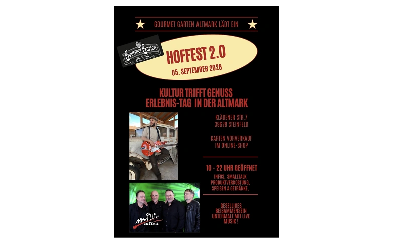 Hof-und Sommerfest 2026 mit Million Miles Band & Phil Hanke