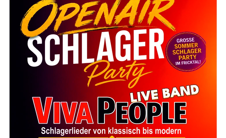 Schlager Openair Party mit der Live Band Viva People AUREA - Kultur- und Eventlocation, Rheinfelden Tickets