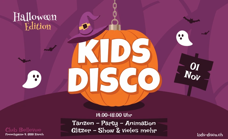 KIDS DISCO - HALLOWEEN EDITION 2 @ CLUB BELLEVUE Club Bellevue, Freieckgasse 9, 8001 Zurich Billets