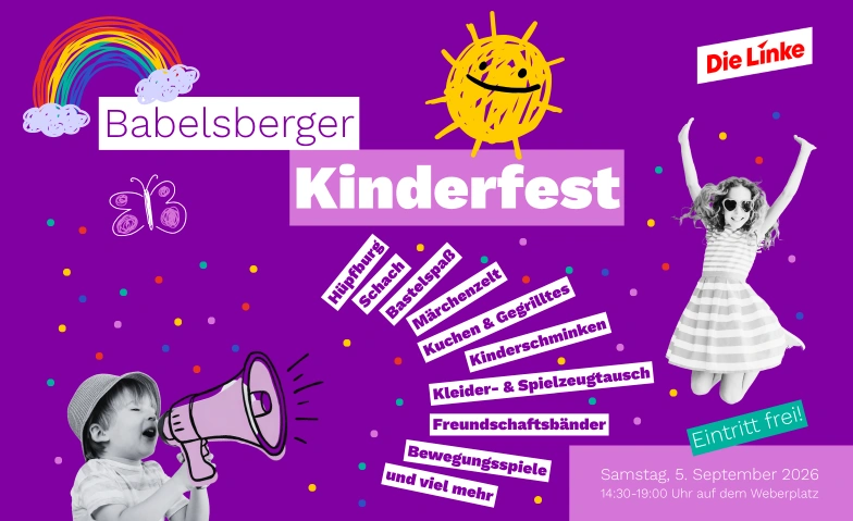 Babelsberger Kinderfest der Linken Weberplatz , Weberplatz, 14482 Potsdam Billets
