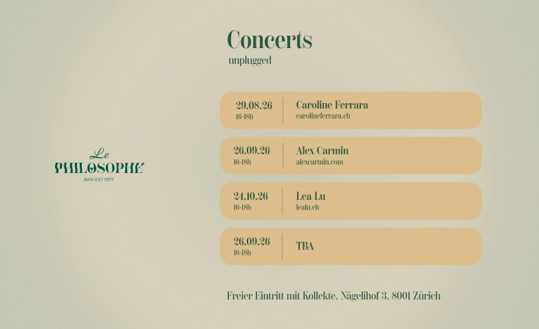 Le Philosophe Concerts unplugged Bar Le Philosophe Billets