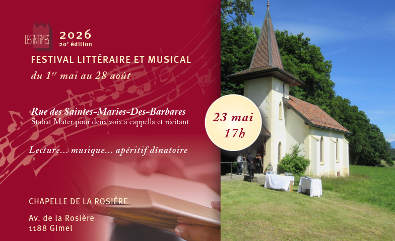 Les Intimes 2026 - Festival litt&eacute;raire et musical Tickets