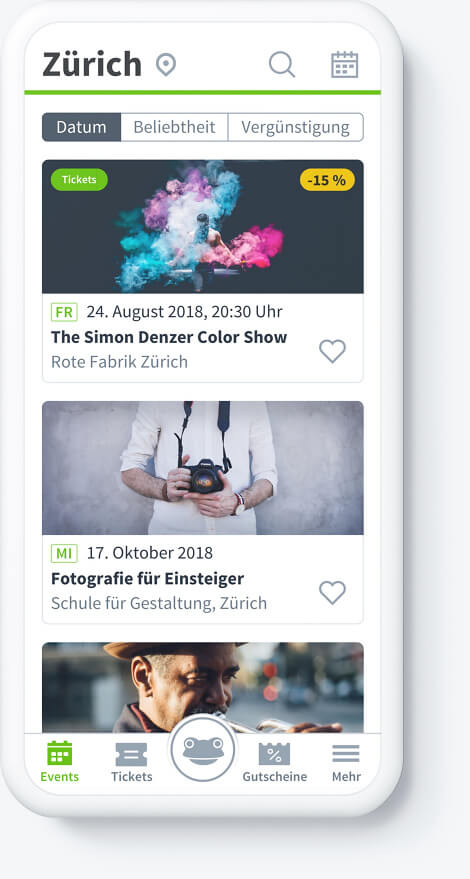 Veranstaltungskalender Eventfrog in der Event-&Uuml;bersicht