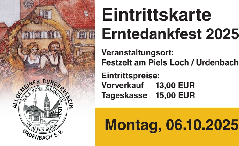 Erntedankfest 2026 - Montag Tickets