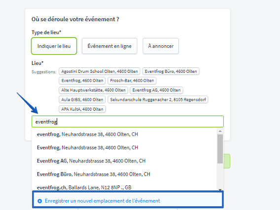 Nouvelle saisie d'&eacute;v&eacute;nement Lieu 2png