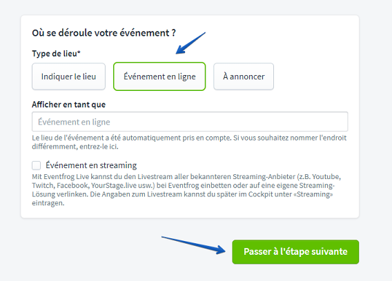 Nouvelle saisie d'&eacute;v&eacute;nement Lieu II