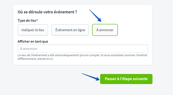 Nouvelle saisie d'&eacute;v&eacute;nement Lieu III