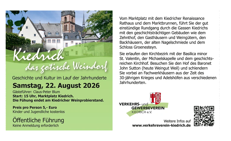 Offene Ortsführung im Gotischen Weindorf Kiedrich