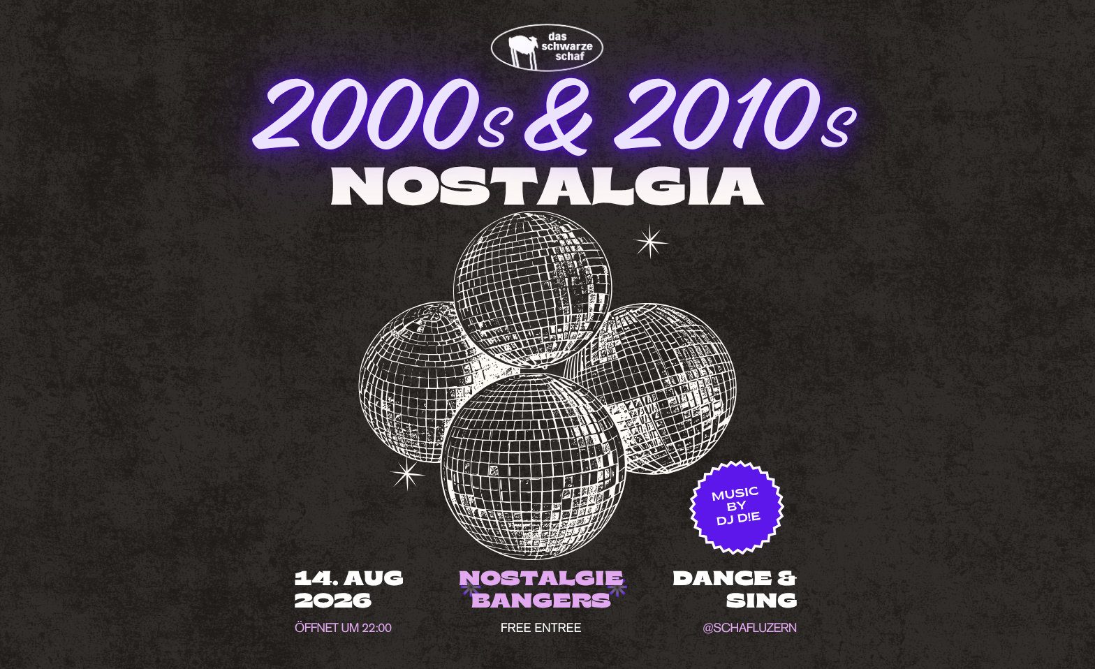 NOSTALGIA - 2000s & 2010s PARTY IM ''DAS SCHWARZE SCHAF''