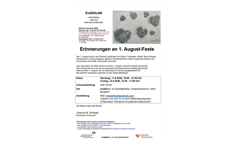 Erzählcafé zum Thema "Erinnerungen an 1. August-Feiern"
