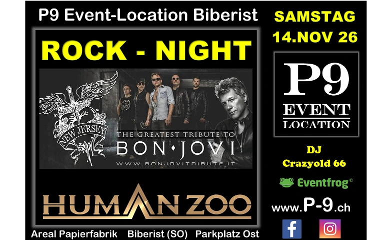 ROCK-NIGHT :: New Jersey :: Human Zoo :: P9 Event-Location (Official), Biberist Tickets