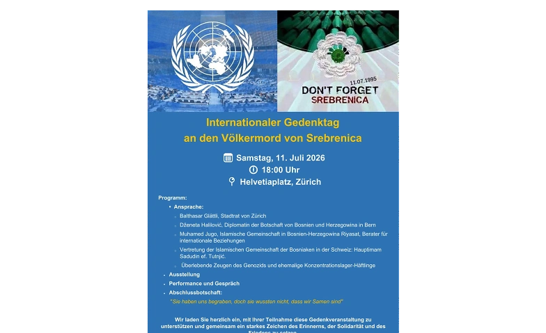 Internationaler Gedenktag an den Genozid von Srebrenica