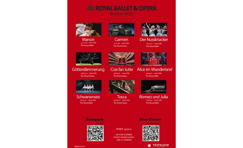 Royal Ballet &amp; Opera aus London Saison 26/27 Tickets