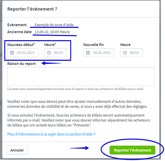 Reporter l'&eacute;v&eacute;nement I